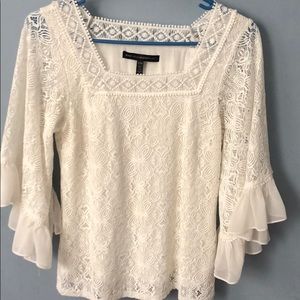 WHBM creamy white blouse XXS